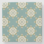 Damaskmuster mit abstrakten Elementen Steinuntersetzer (Vorderseite)