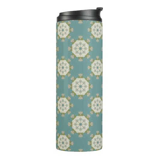 Damaskmuster mit abstrakten Elementen Thermosbecher (Nach links gedreht)