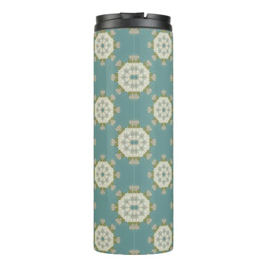 Damaskmuster mit abstrakten Elementen Thermosbecher (Rückseite)