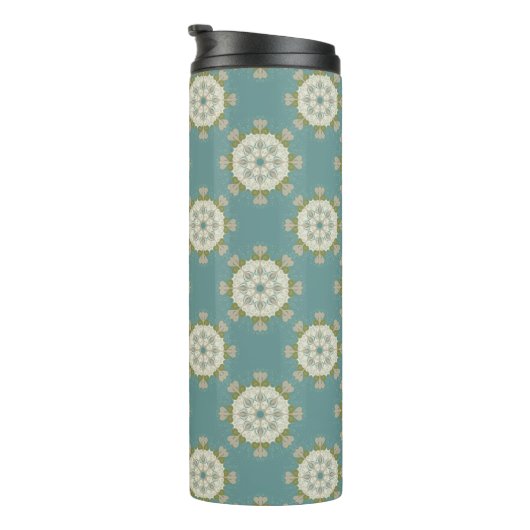 Damaskmuster mit abstrakten Elementen Thermosbecher (Nach rechts gedreht)