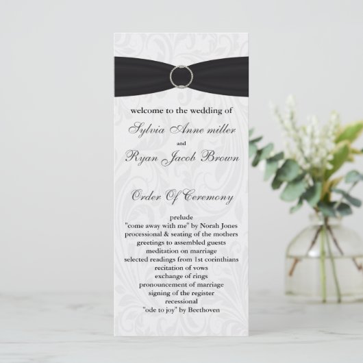 Damaskus Black Wedding Programm (Stehend Vorderseite)
