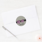 Damaskus-Blume Strickende Border-Sticker Runder Aufkleber (Umschlag)