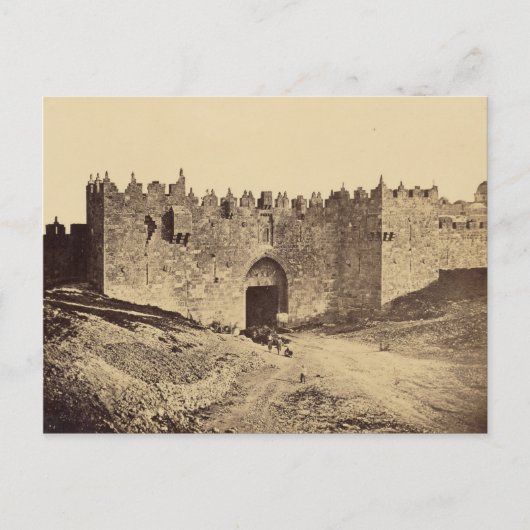 Damaskus Gate, Jerusalem Vintag 1857 Foto Postkarte (Vorderseite)