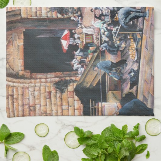 Damaskus Golden Gate, Altes Jerusalem Geschirrtuch (Gefaltet)