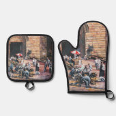 Damaskus Golden Gate, Altes Jerusalem Ofenhandschuh & Topflappen-Set (Vorderseite)