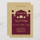 Damaskus-Hintergrund zur arabischen Hochzeit Einladung (Vorne/Hinten)