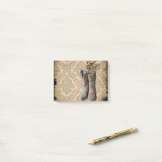 Damaskus Lavendel Western Country Cowboy Stiefel Post-it Klebezettel (Auf Schreibtisch)