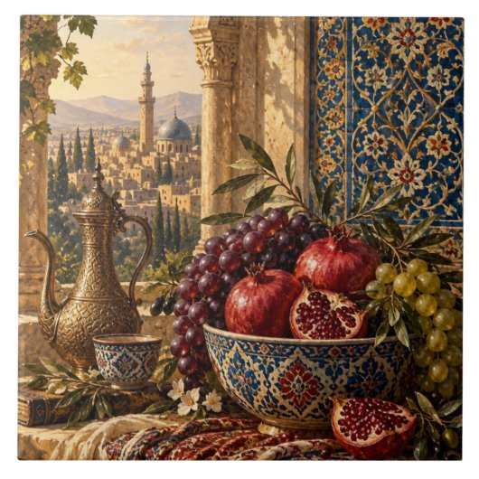 Damaskus & levantinisches Erbe Stillleben | Osmani Fliese (Vorderseite)