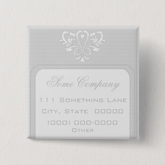 Damaskus mit grauem und weißem Herzen Button (Vorderseite)