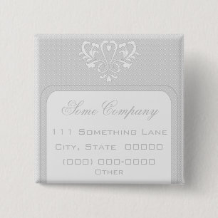 Damaskus mit grauem und weißem Herzen Button