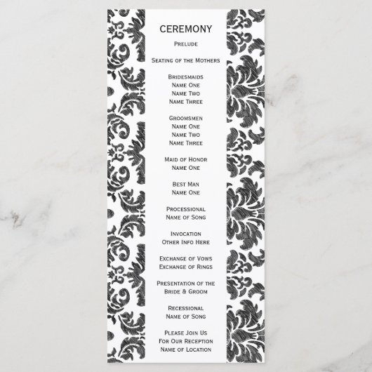 Damaskus-Muster für Schwarz-Weiß-Karton Programm (Rückseite)
