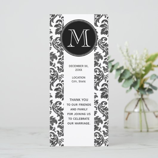 Damaskus-Muster für Schwarz-Weiß-Karton Programm (Stehend Vorderseite)