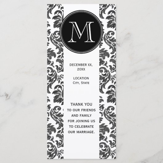 Damaskus-Muster für Schwarz-Weiß-Karton Programm (Vorderseite)