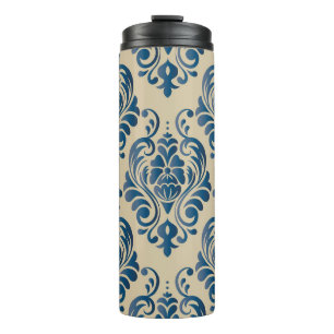 Damaskus nahtloses Muster von Blumenziern Thermosbecher