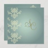 Damaskus + Silberblau/Hochzeitseinladungen Einladung (Vorne/Hinten)