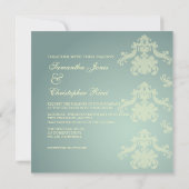 Damaskus + Silberblau/Hochzeitseinladungen Einladung (Rückseite)