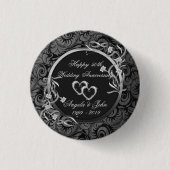 Damaskus, Silberherz, Blumenzwiebeln Button (Vorderseite)