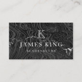 Damaskus Steel Muster Custom Monogram Bladesmith Visitenkarte (Vorderseite)