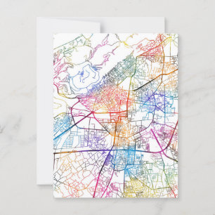 Damaskus Syria City Map Postkarte