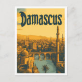Damaskus Syrien Vintage Kunstreise Illustration Postkarte (Vorderseite)