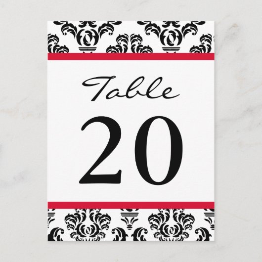 Damaskus-Tischnummern (schwarz / rot / weiß) Postkarte (Vorderseite)