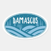 Damaskus Virginia Outdoor Ovaler Aufkleber (Vorderseite)