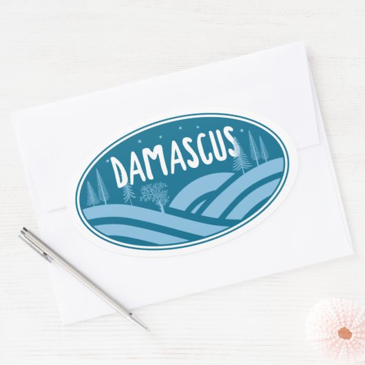 Damaskus Virginia Outdoor Ovaler Aufkleber (Umschlag)
