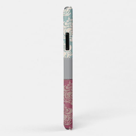 Damaskusmuster, blaue Damaske, rote Damaske, Monog Case-Mate iPhone Hülle (Hinten/Rechts)