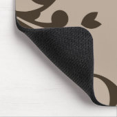 Damaskusmuster, braune Damaske, französische Damas Mousepad (Ecke)