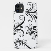 Damaskusmuster, französische Damaske, Schwarz und  Case-Mate iPhone Hülle (Rückseite)