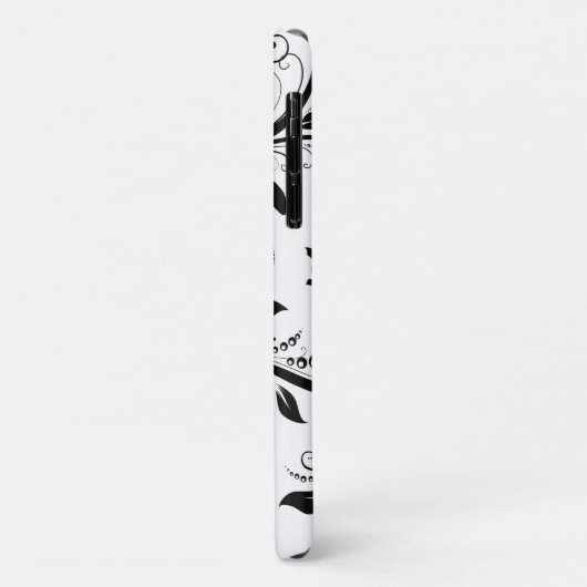 Damaskusmuster, französische Damaske, Schwarz und Case-Mate iPhone Hülle (Hinten/Links)