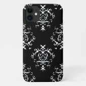 Damaskusmuster, französische Damaske, Schwarz und  Case-Mate iPhone Hülle (Rückseite)