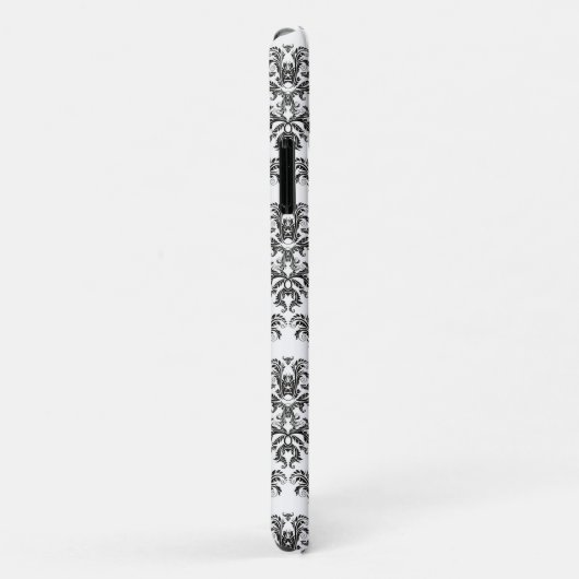 Damaskusmuster, französische Damaske, Schwarz und Case-Mate iPhone Hülle (Hinten/Rechts)