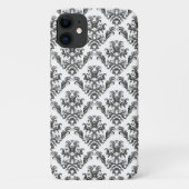 Damaskusmuster, französische Damaske, Schwarz und  Case-Mate iPhone Hülle (Rückseite)