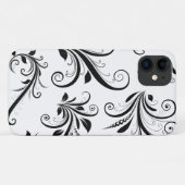 Damaskusmuster, französische Damaske, Schwarz und Case-Mate iPhone Hülle (Rückseite (Horizontal))