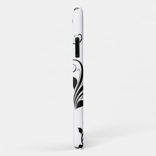 Damaskusmuster, französische Damaske, Schwarz und  Case-Mate iPhone Hülle (Hinten/Rechts)