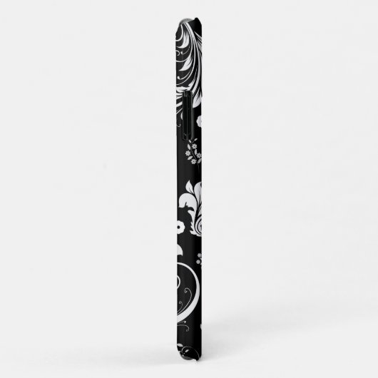 Damaskusmuster, französische Damaske, Schwarz und  Case-Mate iPhone Hülle (Hinten/Rechts)
