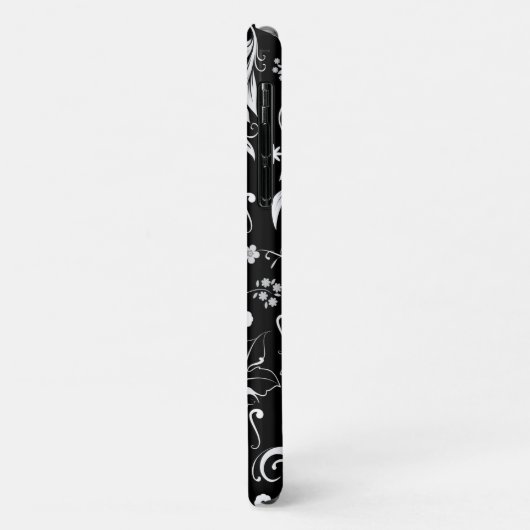 Damaskusmuster, französische Damaske, Schwarz und  Case-Mate iPhone Hülle (Hinten/Links)
