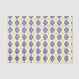 Damaskusmuster für die Marine und das Weiße Lemon Seidenpapier