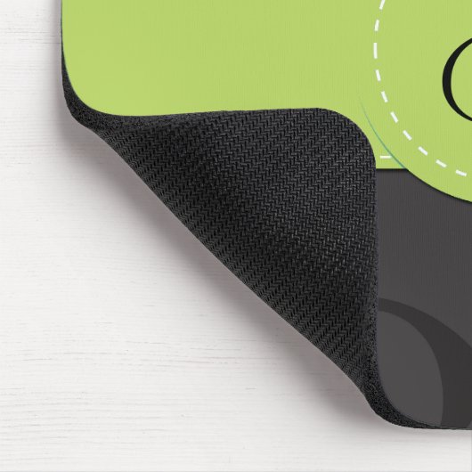 Damaskusmuster, Grau Damaske, Monogramm Mousepad (Ecke)