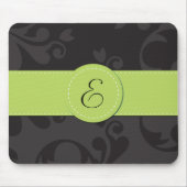Damaskusmuster, Grau Damaske, Monogramm Mousepad (Vorne)