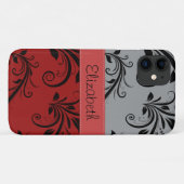 Damaskusmuster, grauer Damaske, roter Damaske, Ihr Case-Mate iPhone Hülle (Rückseite (Horizontal))