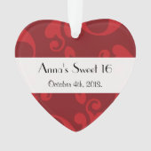 Damaskusmuster, Red Damask, Sweet 16, Birthday Ornament (Vorderseite)
