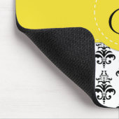 Damaskusmuster, Schwarz-Weiß-Damast, Monogramm Mousepad (Ecke)