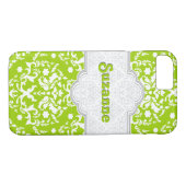 Damasmuster Linse grün, niedlich gürtlich weiß Case-Mate iPhone Hülle (Rückseite (Horizontal))