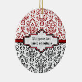 Damasmuster Schwarz-Weiß-Dekoration Keramik Ornament (Rechts)