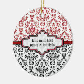 Damasmuster Schwarz-Weiß-Dekoration Keramik Ornament (Links)