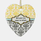 Damasmuster Schwarz-weiße Aqua-Ornamente Keramikornament (Rechts)