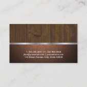 Damasorange / Holz / Silberbesatz Visitenkarte (Rückseite)