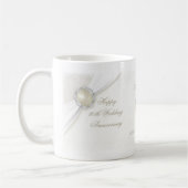 Damast-30. Hochzeits-Jahrestags-Tasse Kaffeetasse (Links)